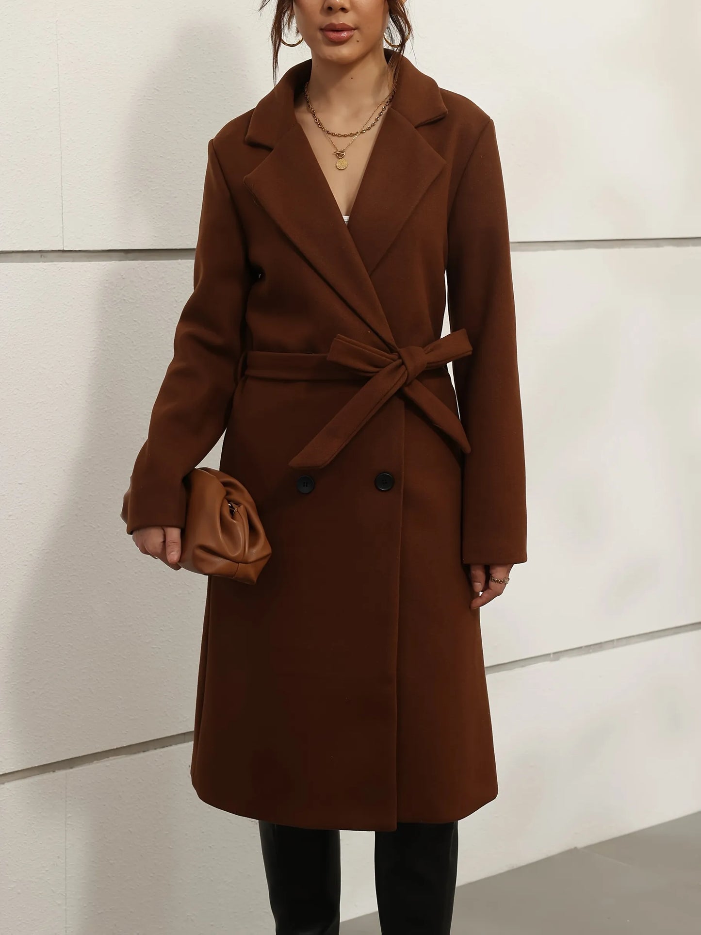 Double-Breasted Wool-Blend Coat