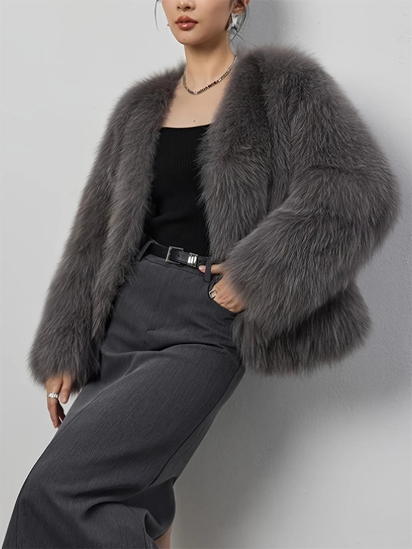 Faux Fur Cropped Jacket
