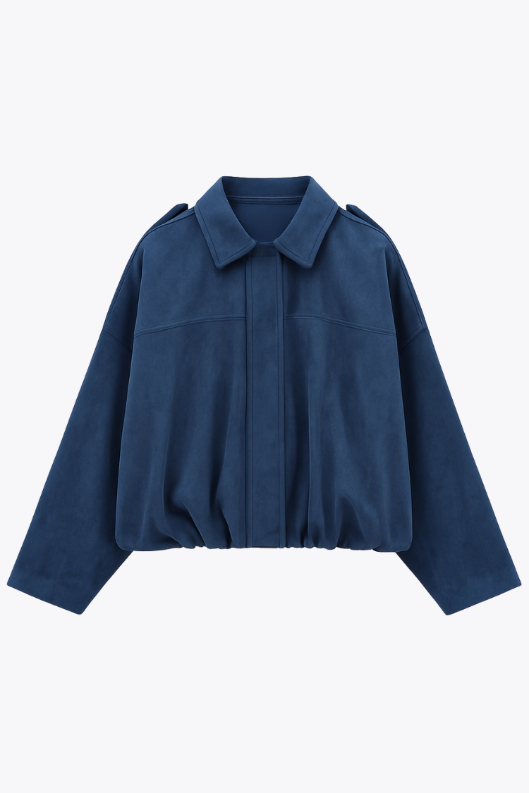 Blue shirt with a collar on a white background