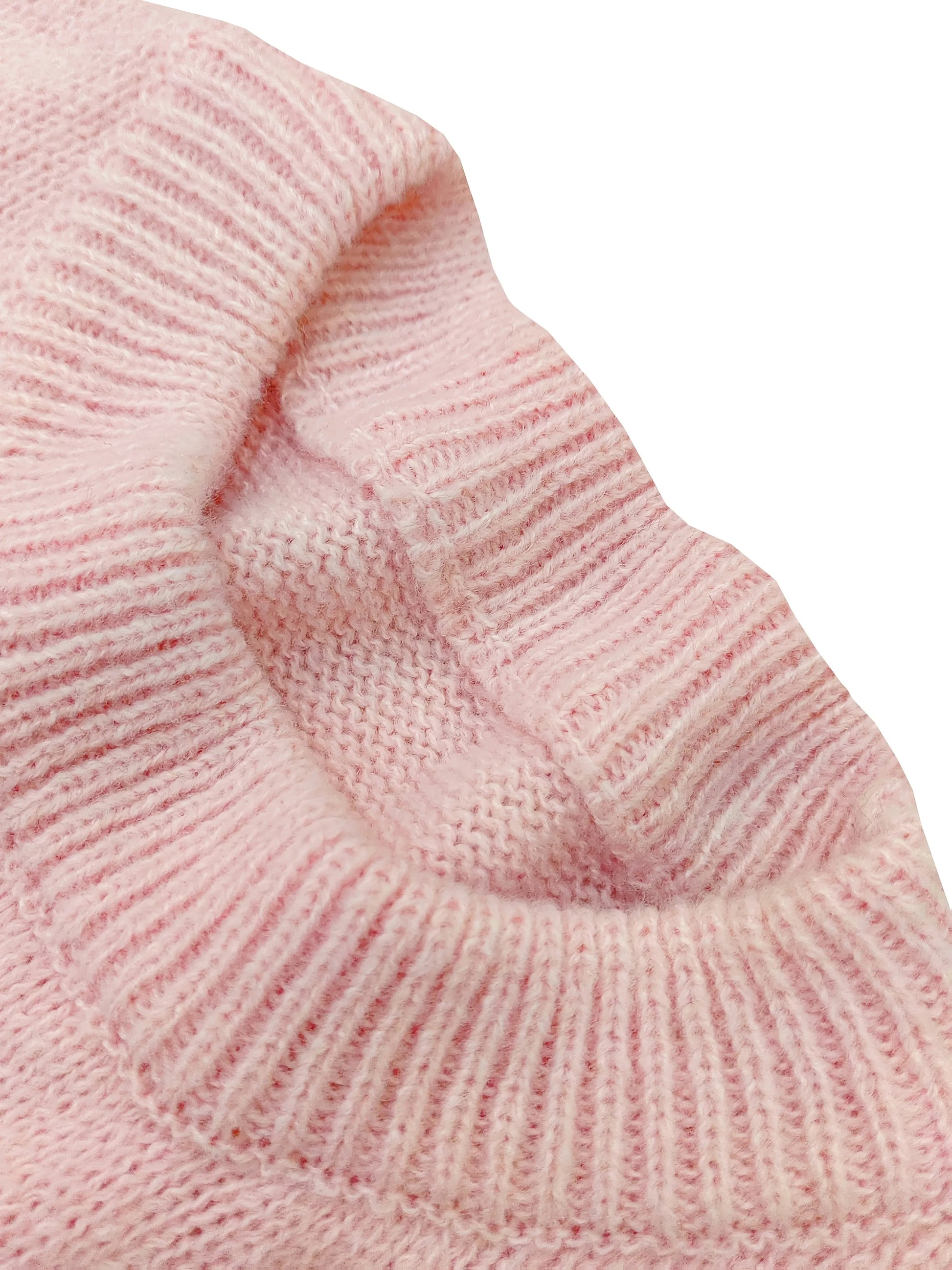 Close-up of a pink knitted fabric texture