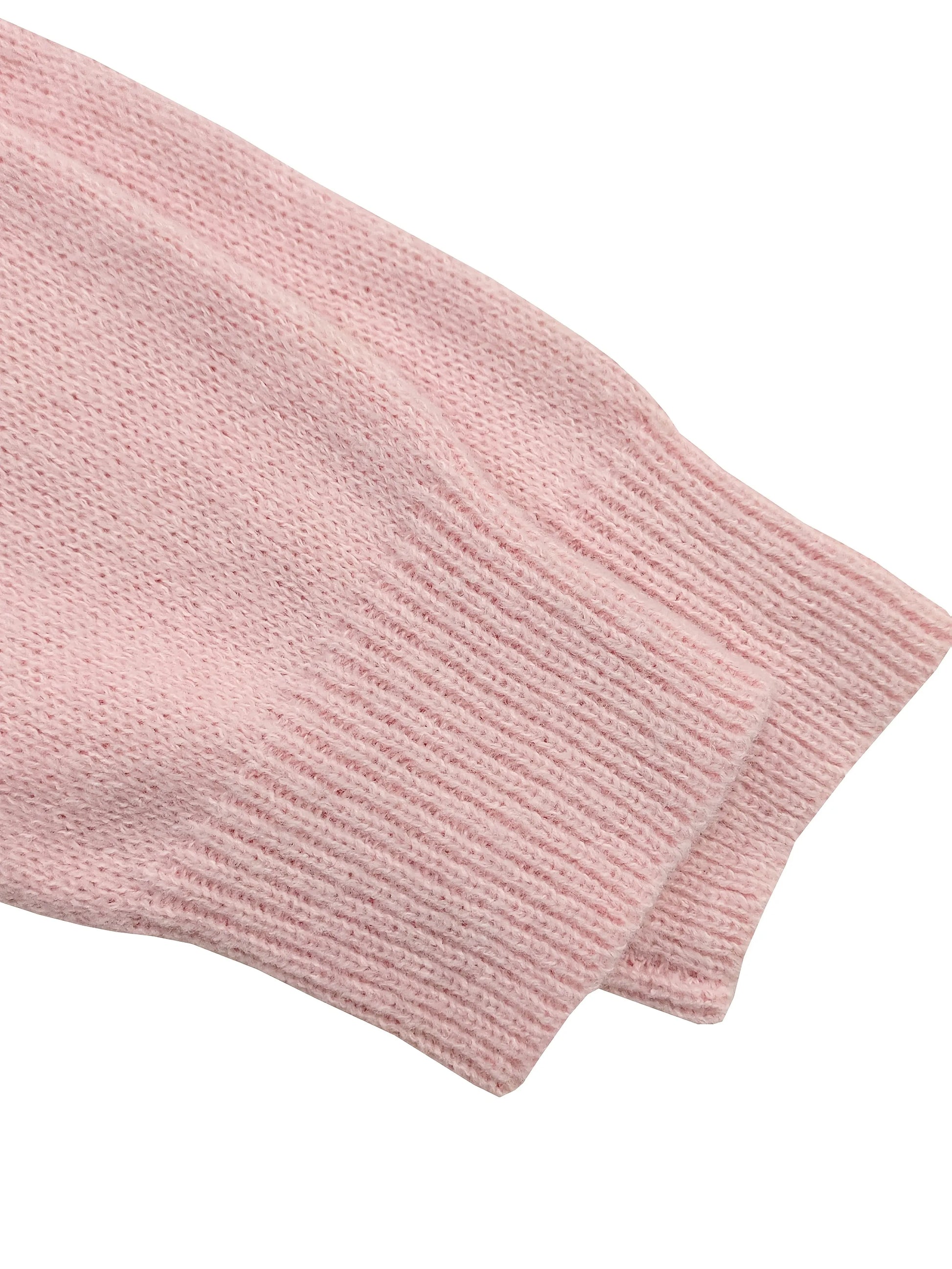Close-up of a pink knitted fabric texture