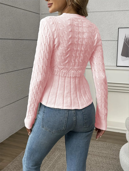 Cable-Knit Peplum Sweater