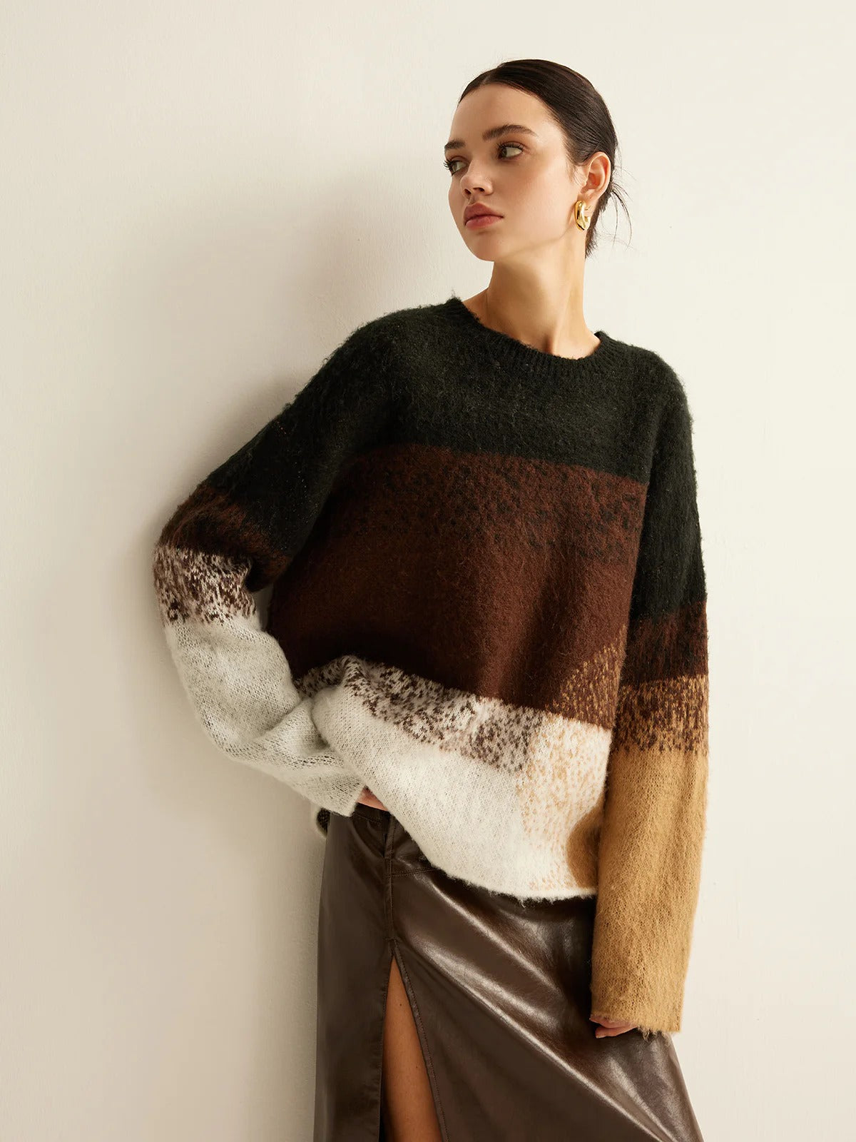 Colour-Block Mohair-Blend Jumper