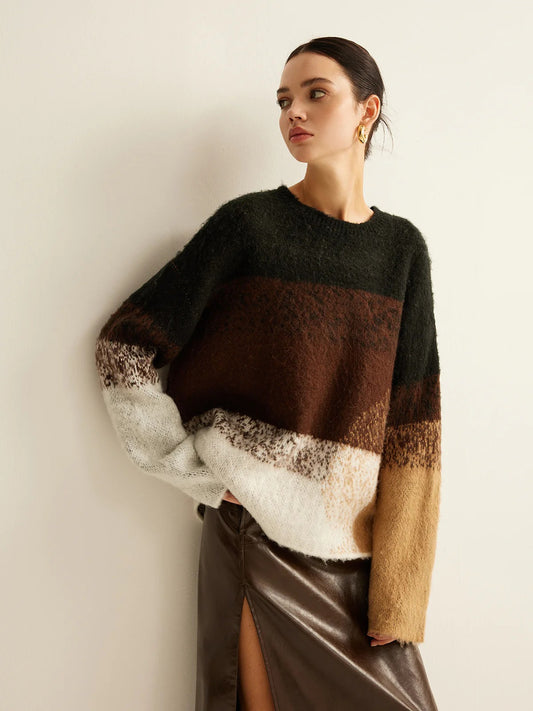 Colour-Block Mohair-Blend Jumper
