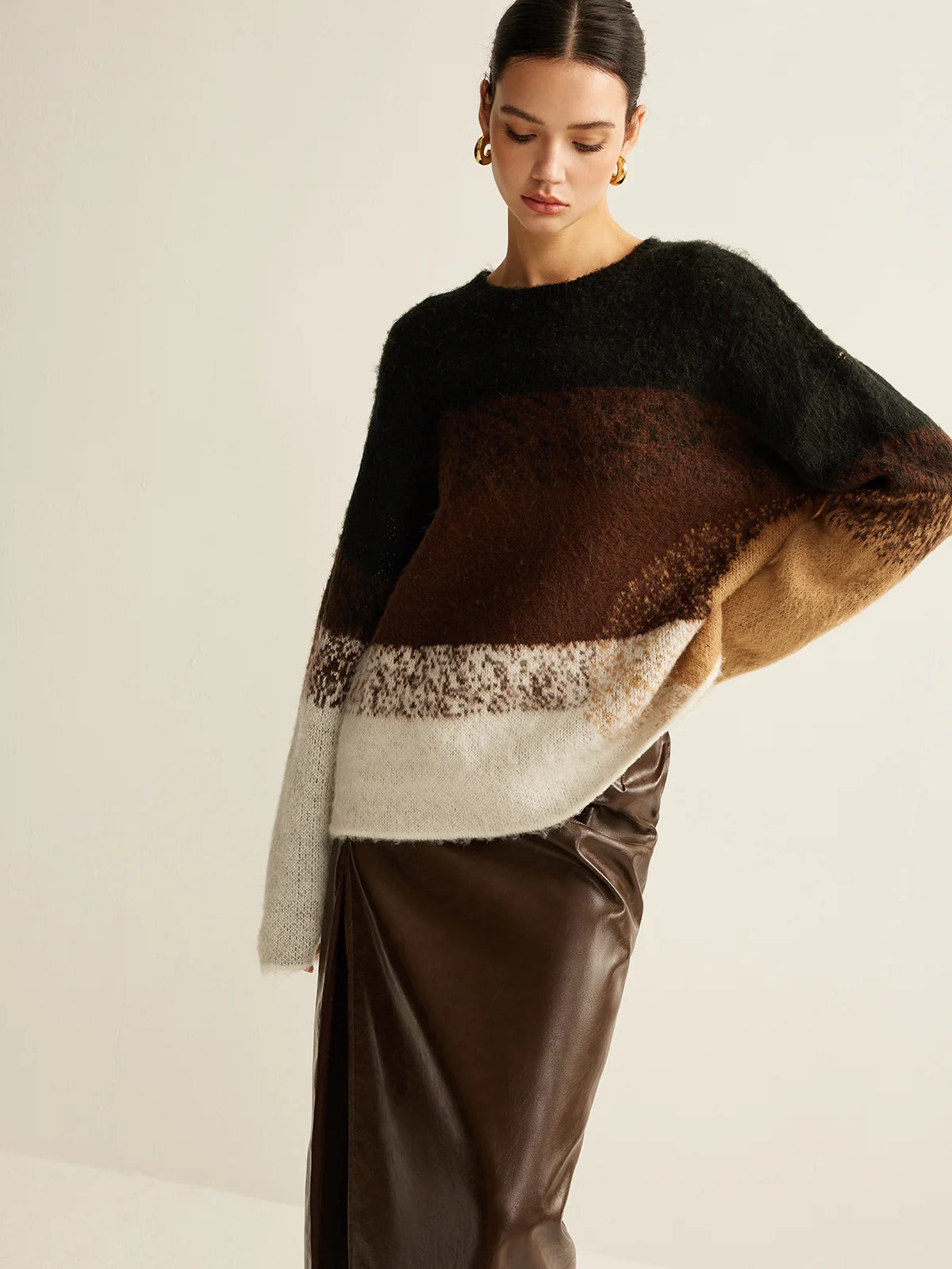 Colour-Block Mohair-Blend Jumper