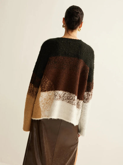 Colour-Block Mohair-Blend Jumper