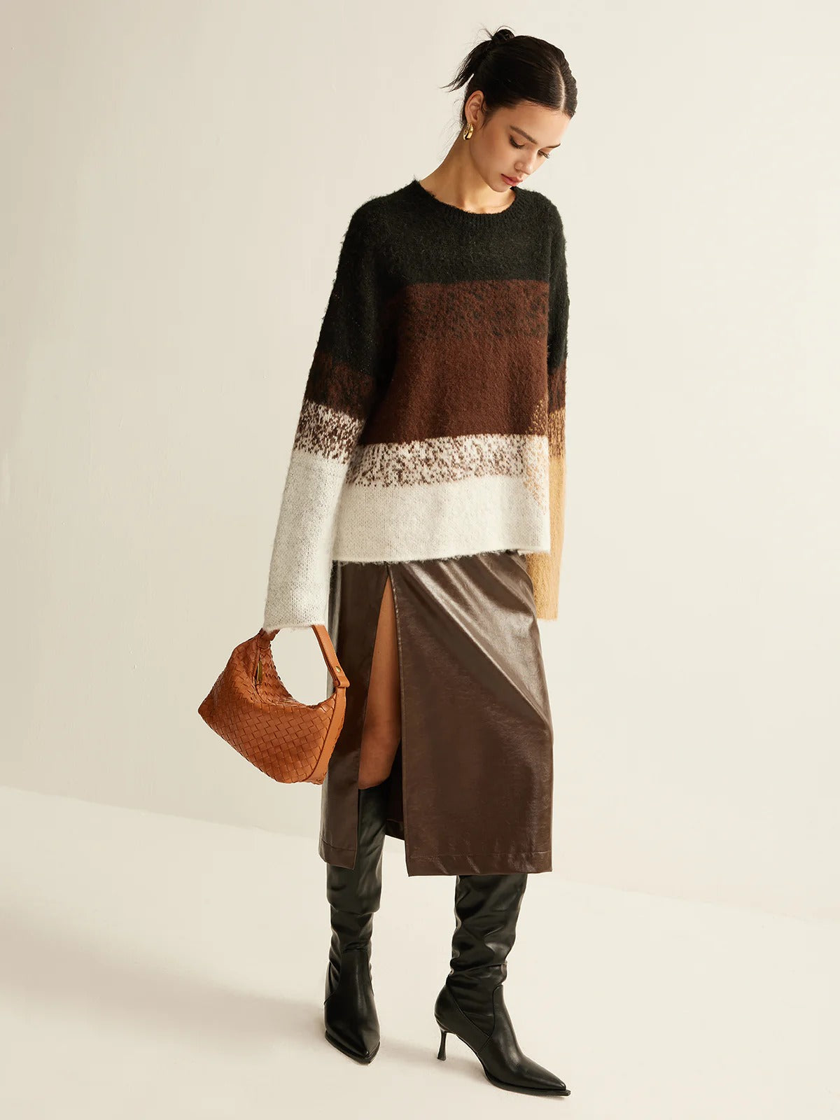 Colour-Block Mohair-Blend Jumper