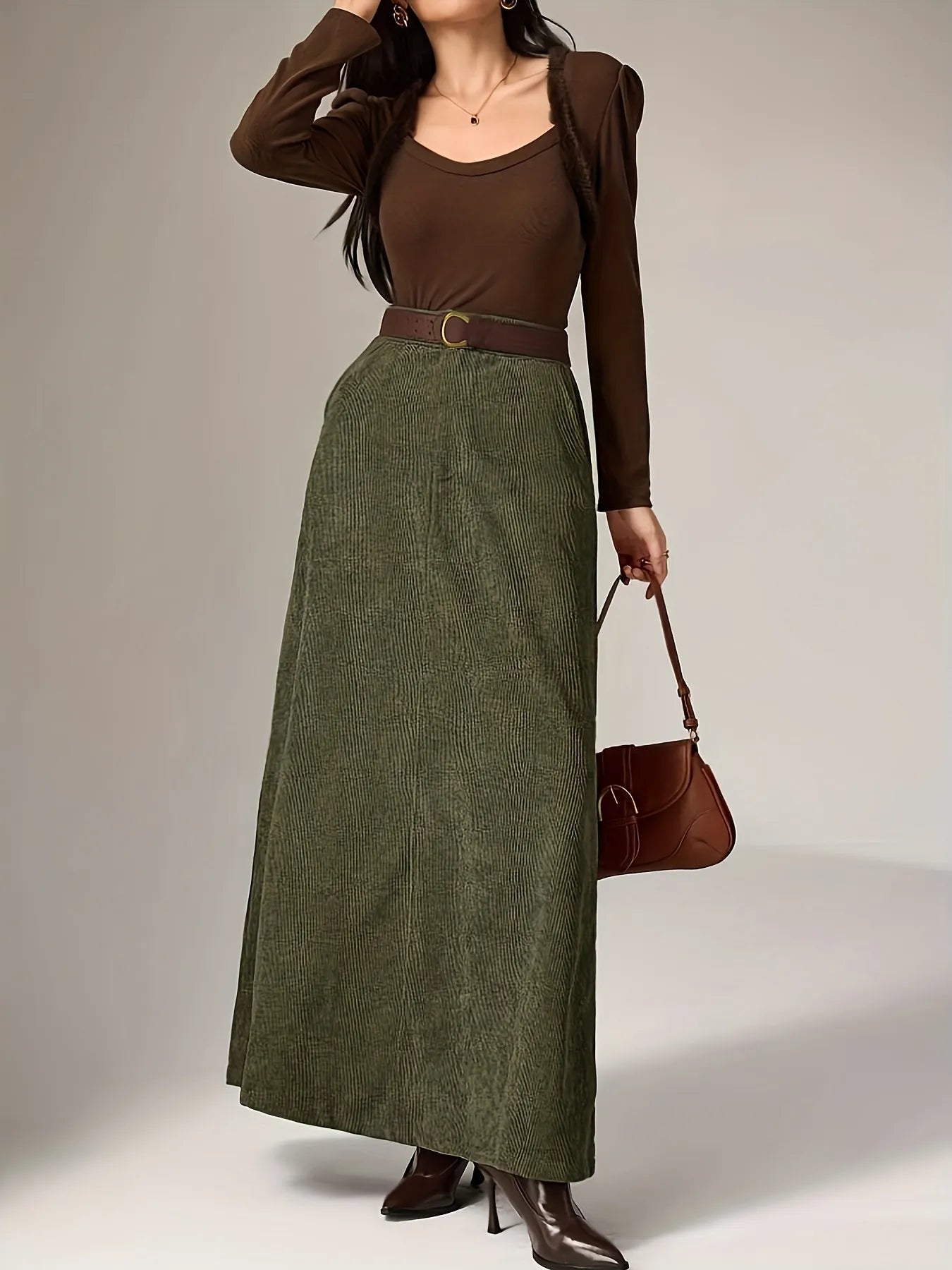 Corduroy Maxi Skirt