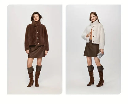 Two fashion outfits side by side on a white background