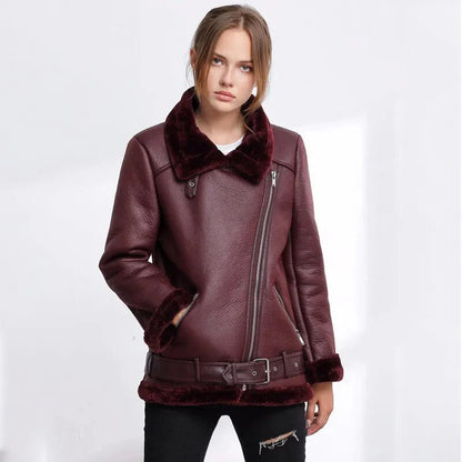 Faux Shearling Aviator Jacket