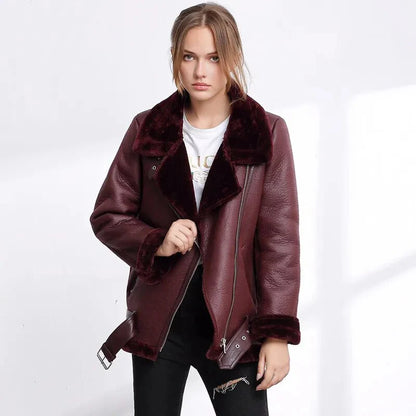 Faux Shearling Aviator Jacket