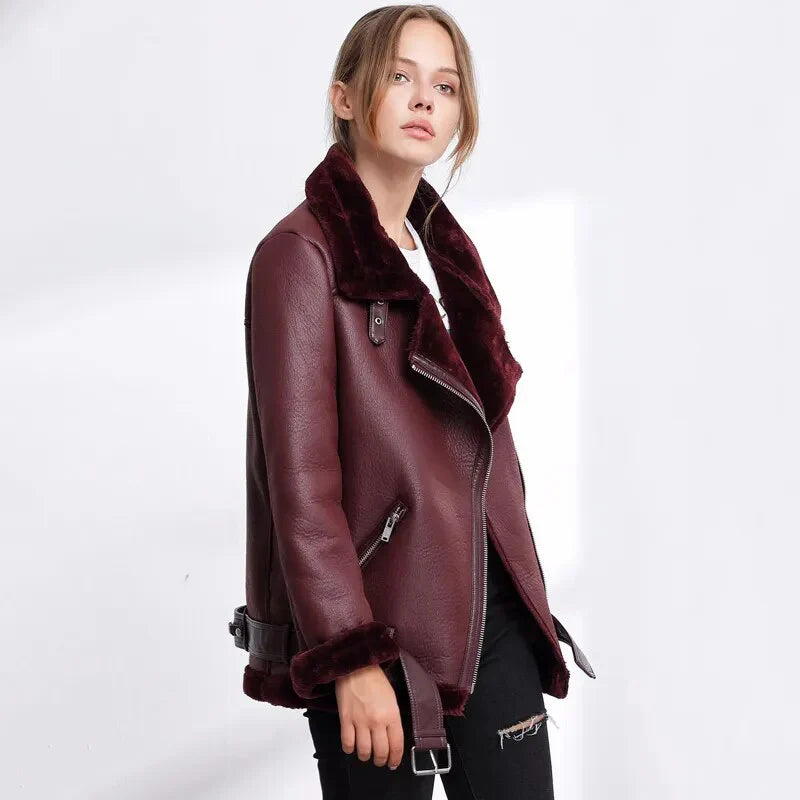 Faux Shearling Aviator Jacket
