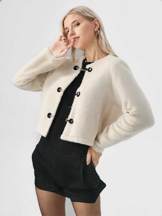 Goat Wool Faux-Fur Jacket