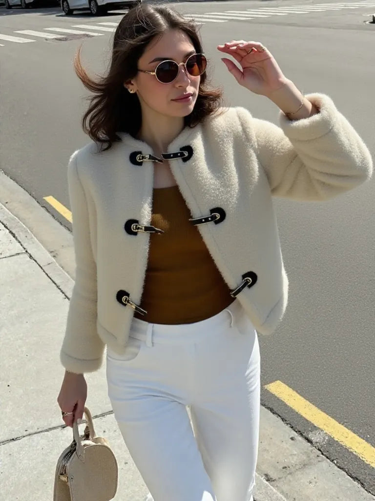Goat Wool Faux-Fur Jacket