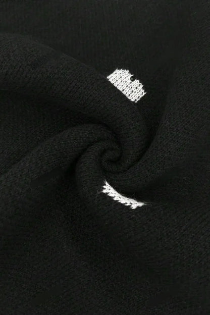 Heart-Embroidered Knit Pullover