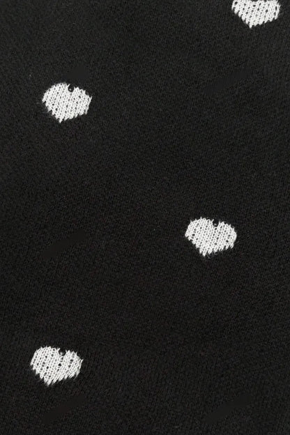 Heart-Embroidered Knit Pullover