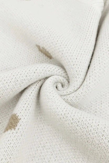 Heart-Embroidered Knit Pullover
