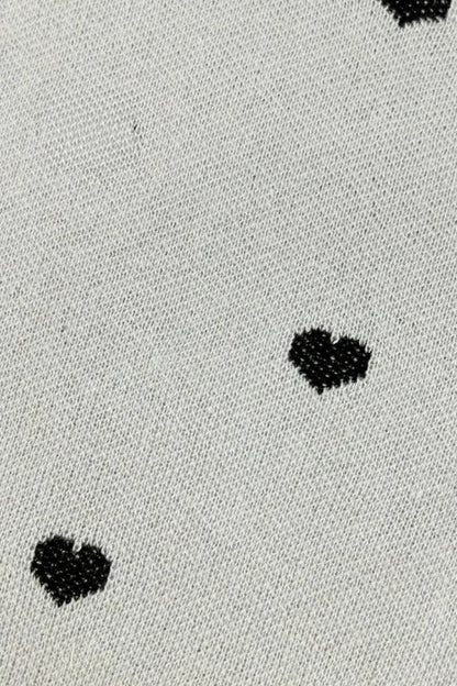Heart-Embroidered Knit Pullover