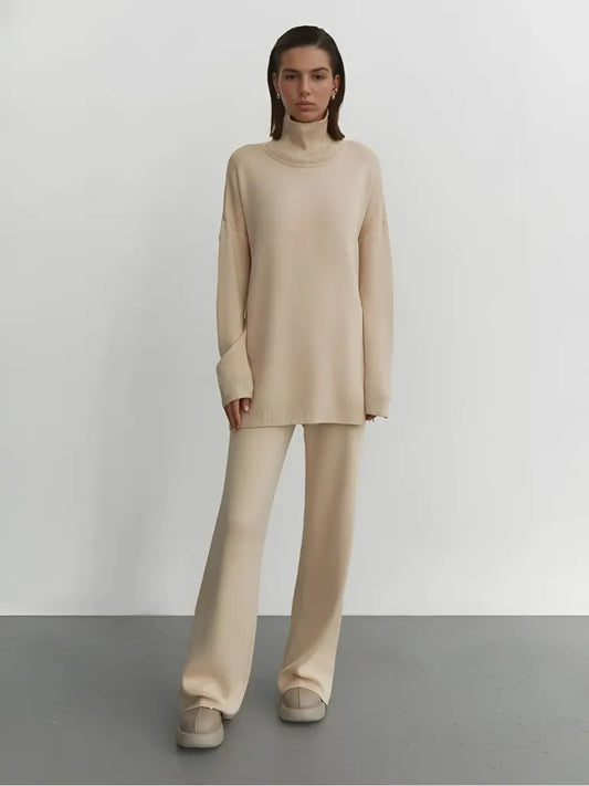 High-Neck Knitted Two-Piece Set