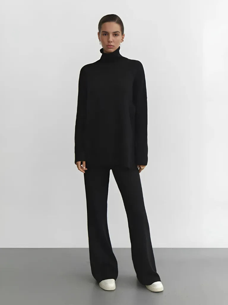 High-Neck Knitted Two-Piece Set