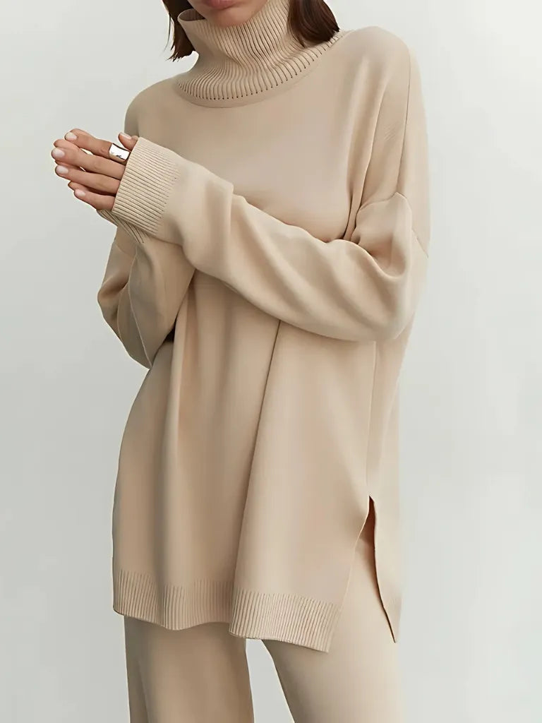 High-Neck Knitted Two-Piece Set