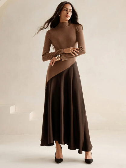 High Neck Midi Dress