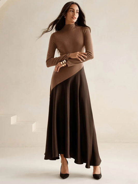 High Neck Midi Dress