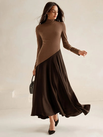 High Neck Midi Dress