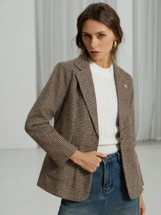 Houndstooth Blazer Flow Fashion Hub