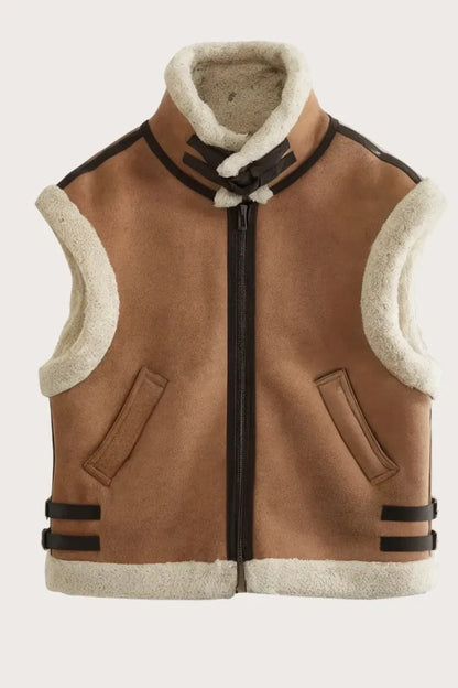 Modern Faux-Fur Sleeveless Vest