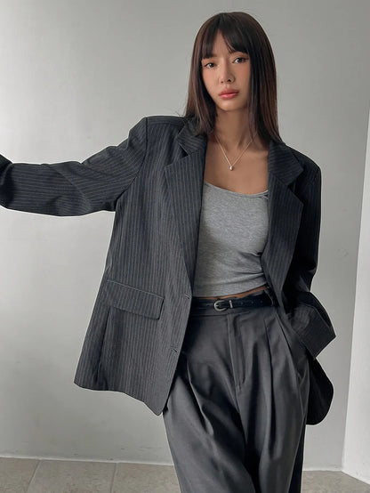 Pinstripe Oversized Blazer