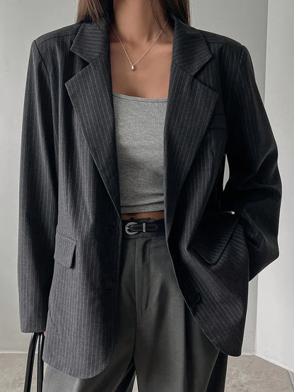 Pinstripe Oversized Blazer
