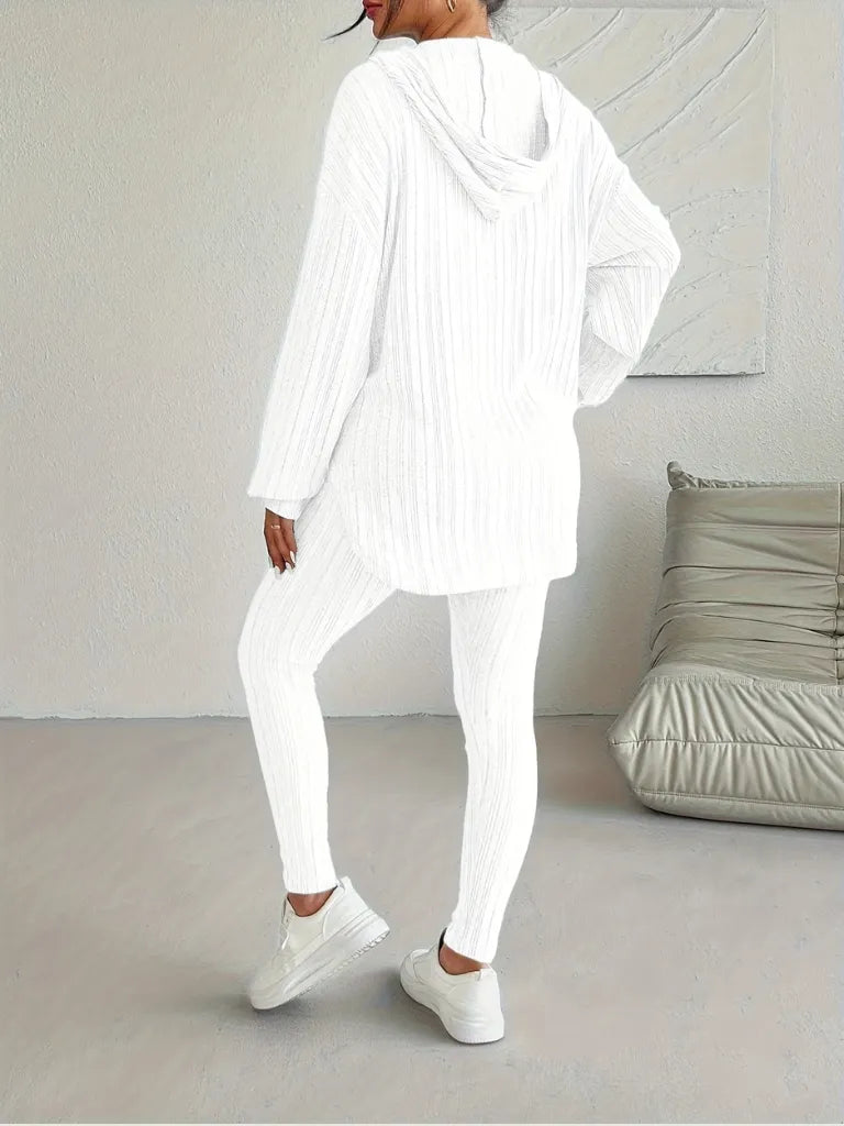 Ribbed Two-Piece Hooded Set