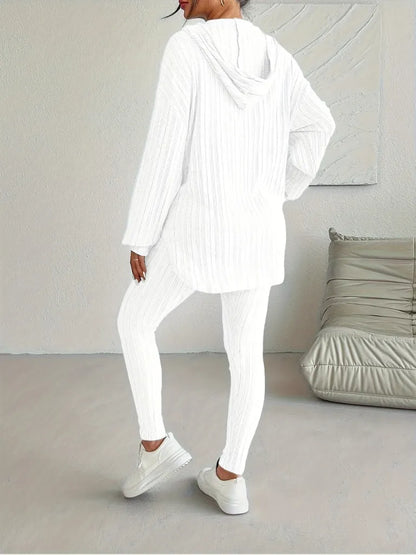 Ribbed Two-Piece Hooded Set