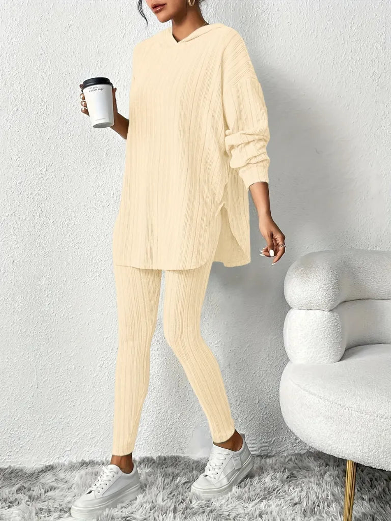 Ribbed Two-Piece Hooded Set