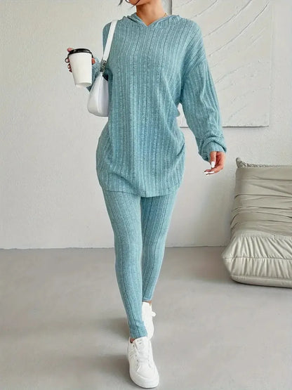 Ribbed Two-Piece Hooded Set