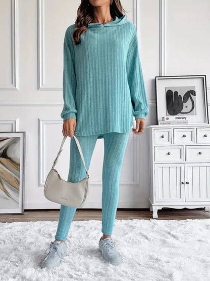 Ribbed Two-Piece Hooded Set