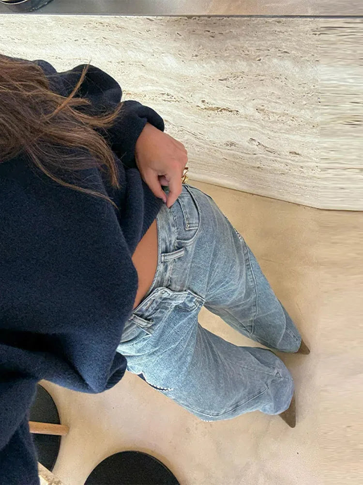 Star-Stitch Straight Jeans — Where Art Meets Everyday Elegance