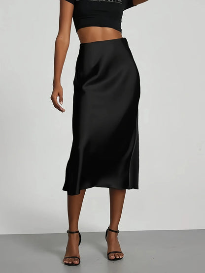 Satin Midi Skirt
