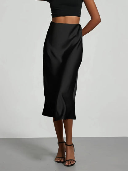 Satin Midi Skirt