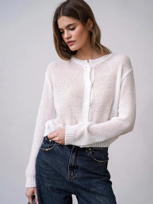 Solid Colour Knit Cardigan