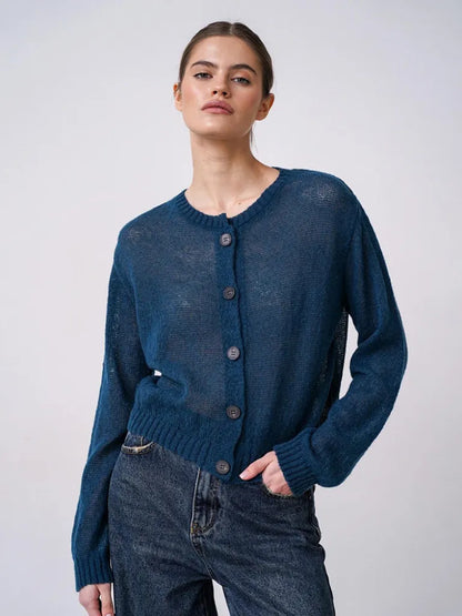 Solid Colour Knit Cardigan