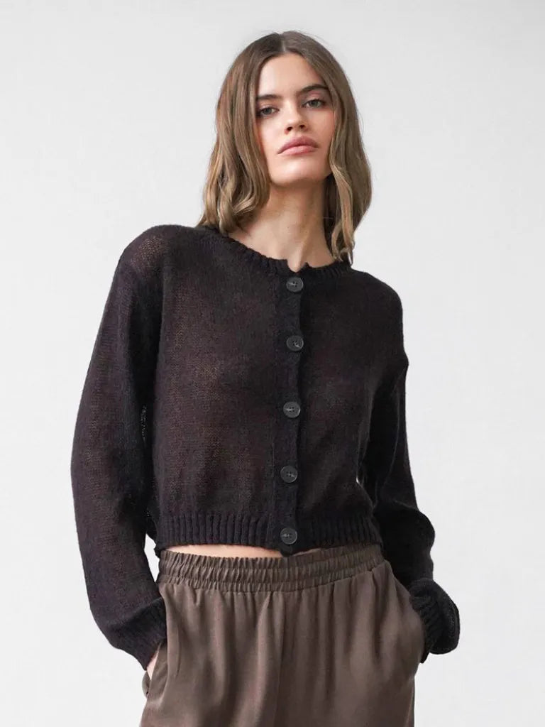 Solid Colour Knit Cardigan