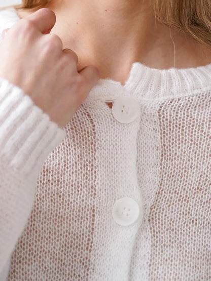 Solid Colour Knit Cardigan
