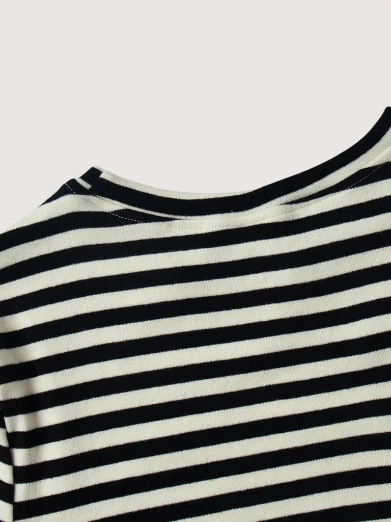 Striped Cotton Patchwork Tee
