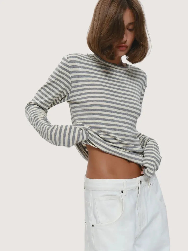 Striped Cotton Patchwork Tee