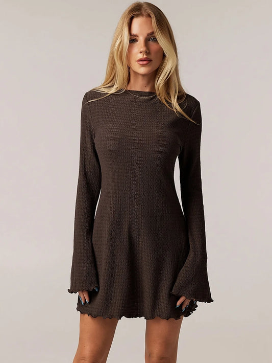 Soft-Knit A-Line Mini Dress