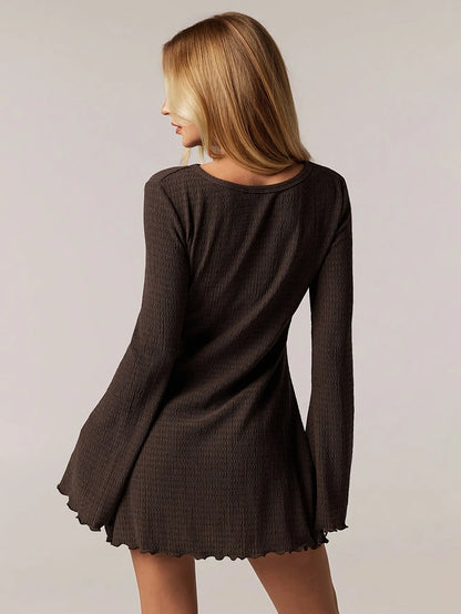 Soft-Knit A-Line Mini Dress