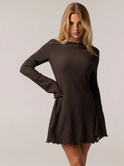 Soft-Knit A-Line Mini Dress