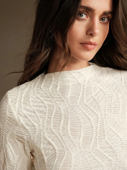 Textured Long-Sleeve Top